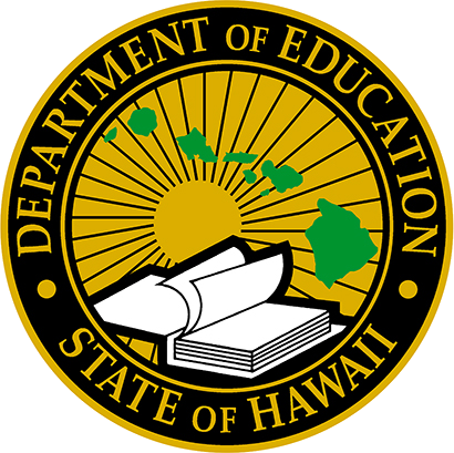 Logo that says "Department of Education State of Hawaii"