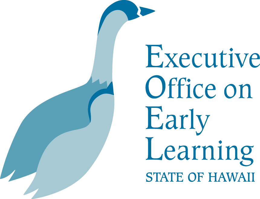 Logo with a goose next to words that say "Executive Office on Early Learning State of Hawaii"